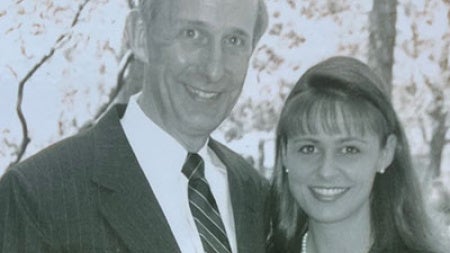 Bill Allport and Christine Lewanski at her graduation from CWRU School of Law in 1995.