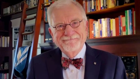 Bill Baker in a library