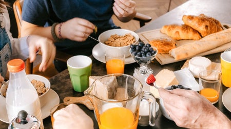 Food on a table