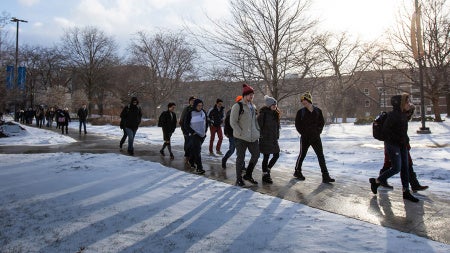 students-snow