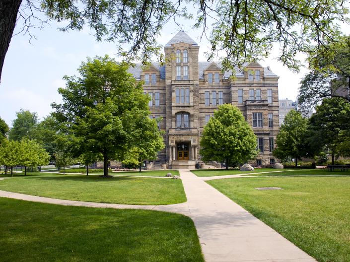 Photo of the front of Adelbert Hall