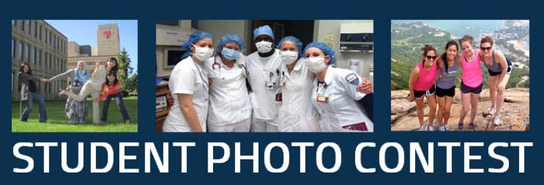 Banner containing multiple photos of students in different settings.