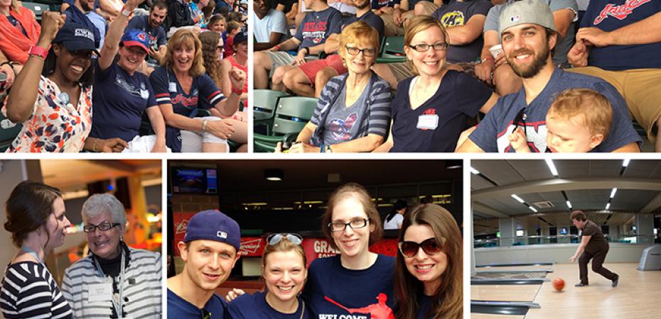 Banner containing multiple photos of CWRU FPB alumni out at social events