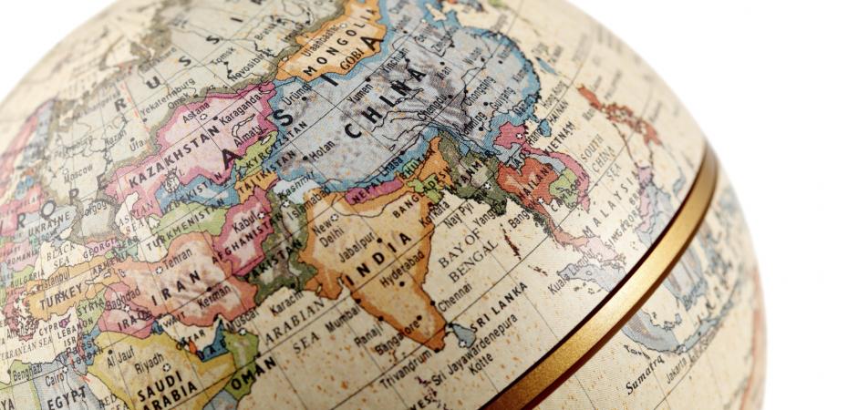 Stock image of a globe.