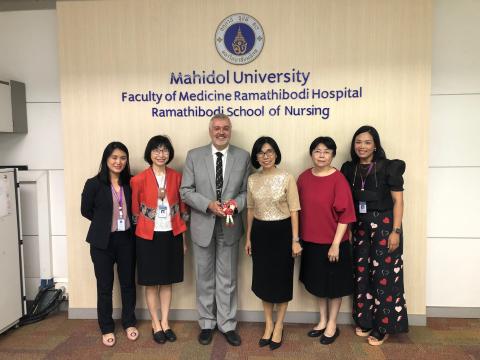 Joachim Voss, center, meets with BSN and PhD Leaders in Thailand