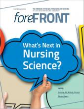 Cover of Fall/Winter 2018 Forefront Magazine, a publication of the Frances Payne Bolton School of Nursing at Case Western Reserve University in Cleveland, Ohio, one of the top nursing schools in the United States.