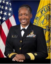 Picture of Rear Admiral Aisha K. Mix in military dress uniform 