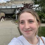 Emma Wall outside the ER where she interned
