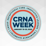 A circle logo with the words National CRNA Week 2024