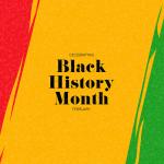 A "black history month February 2025" flag, red, yellow and green color swatches