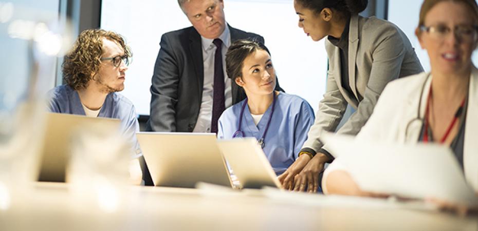 Stock photo of a general business meeting.