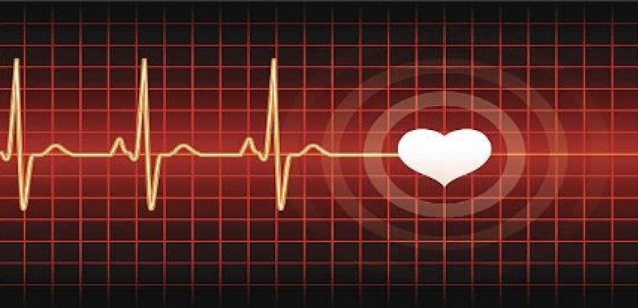 Graphic of an EKG pulse and a heart.
