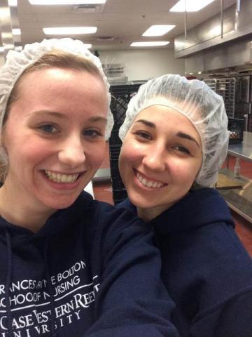 Picture of two CWRU FPB students smiling into the camera.