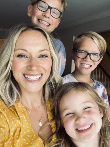 Kristina Banks, far left, surrounded by her children.