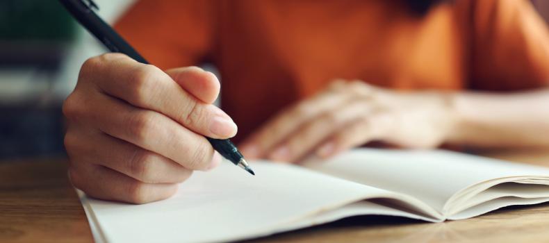 Writing a Letter Stock Image