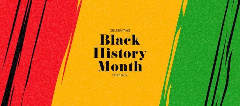 A "black history month February 2025" flag, red, yellow and green color swatches
