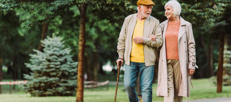 Elderly Couple Walking