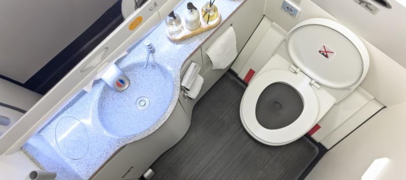Airplane Bathroom Stock Image