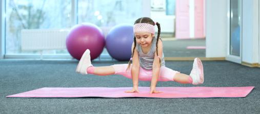 stock image of a young girl exercising