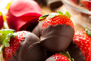 Strawberries covered with chocolate