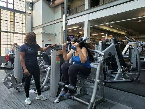 Personal Trainer and Client