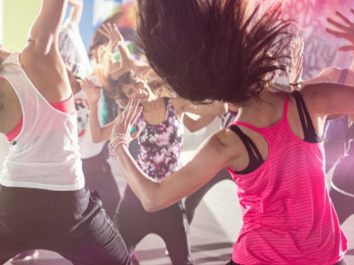 women dancing in Zumba class