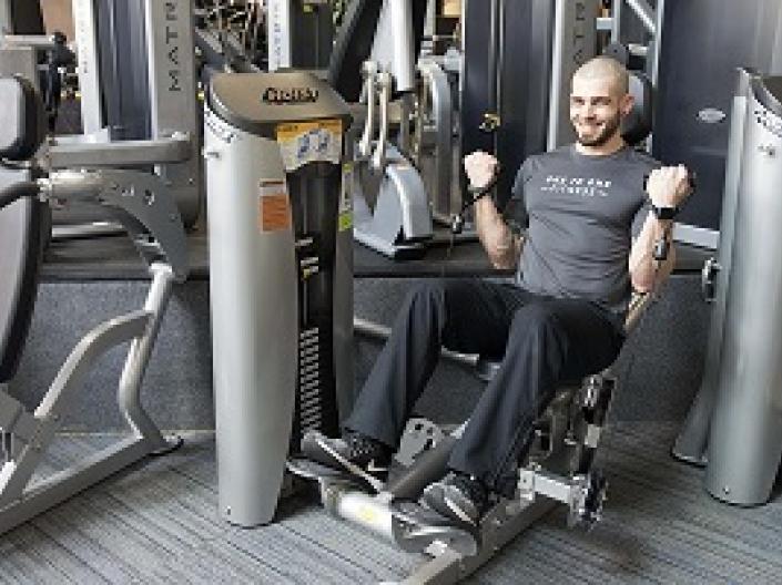 Man on machine weight