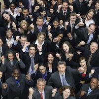 Be a Leader, Develop a Leader Program Logo large crowd of business people Case Western Reserve University MOOC