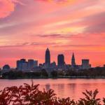Photo of Cleveland skyline at sunset