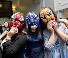 Case Western Reserve University Mid-Autumn Festival students wearing masks