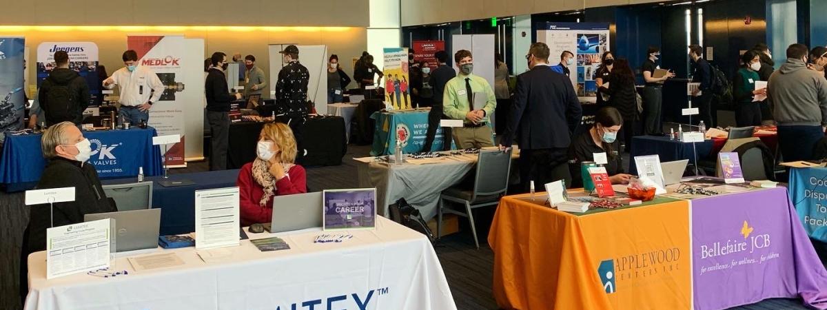 employers hosting booths at the spring 2022 career fair