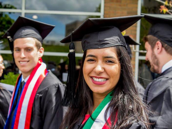 Two CWRU students at graduation