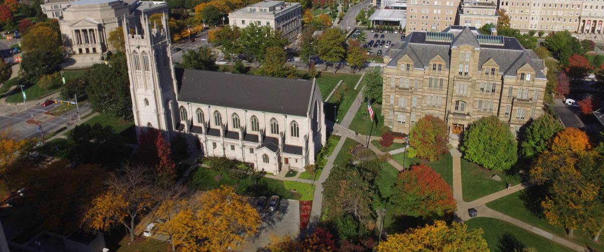 Aerial view of Case Western Reserve University campus