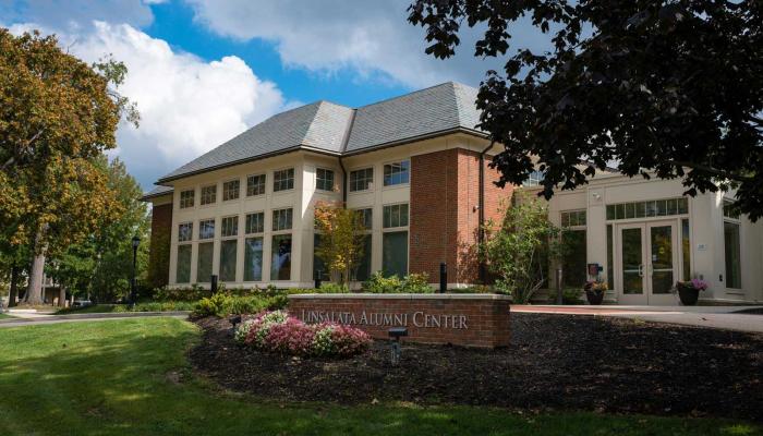 Exterior of the addition to the Linsalata Alumni Center