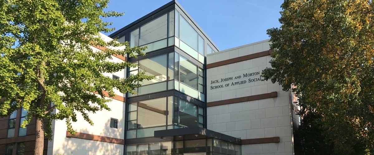 Exterior of the Jack, Joseph and Morton Mandel School of Applied Social Sciences