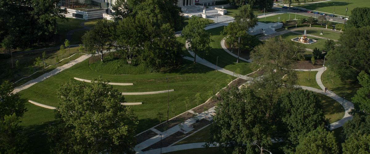 Aerial view of Nord Family Greenway