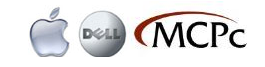 Logo of Apple, Dell and MCPc.