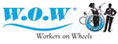 Logo of WOW car wash services.