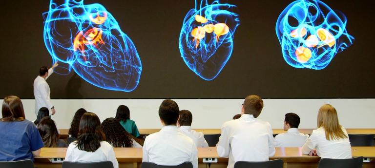 Applied Anatomy students in the Health Education Campus lecture hall during class