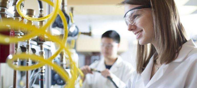 Chemical Engineering students working in class