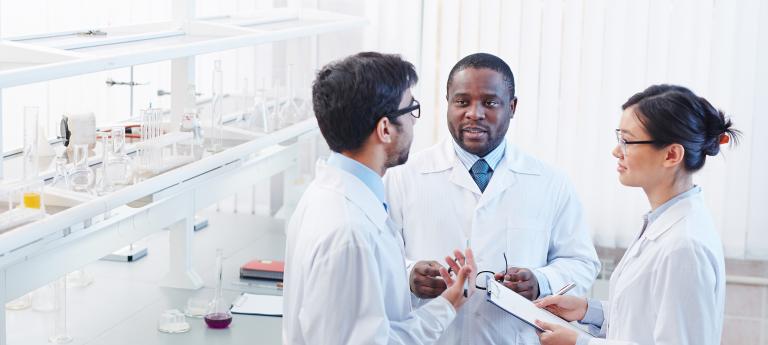 Clinical researchers in a lab