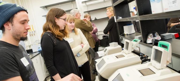 Row of people exploring bio[box]