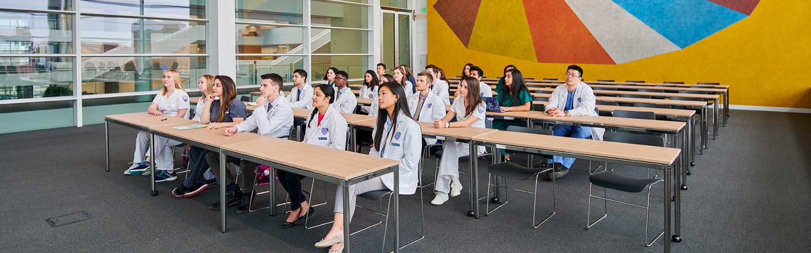 MD students in class at the Health Education Campus