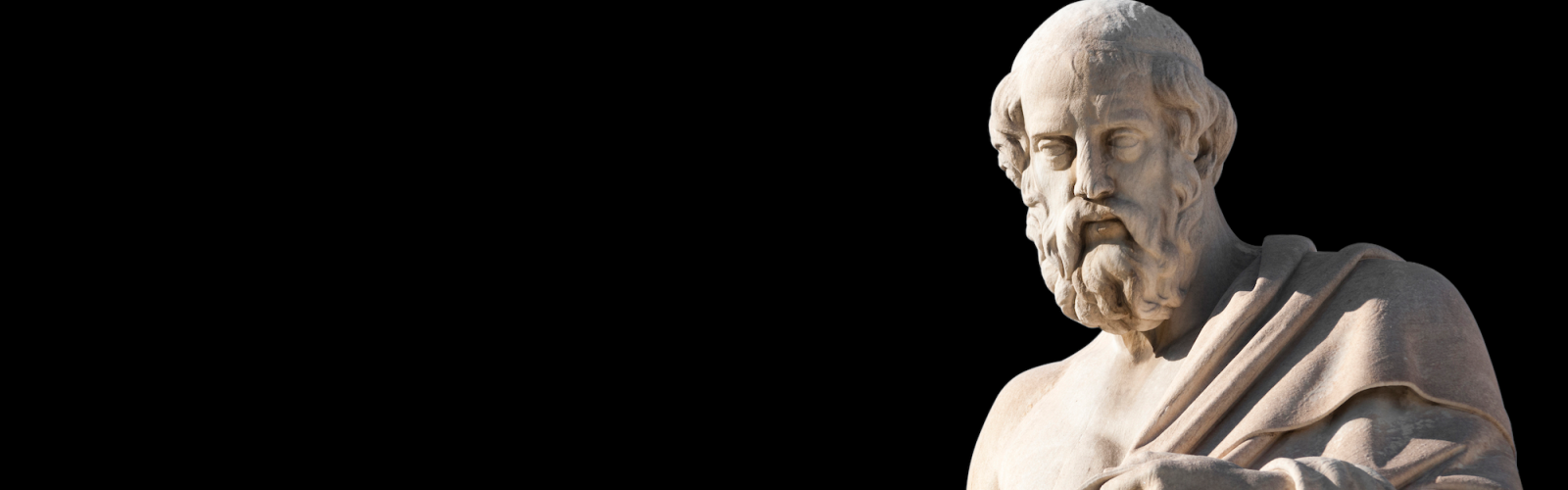 Close up of the classic statue of Plato from side , at the Academy of Athens