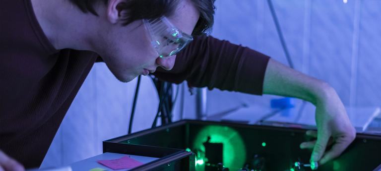 scientist work with laser machine or system b - stock photo