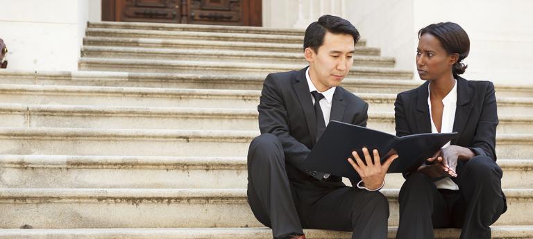 Lawyers or Business People on Steps