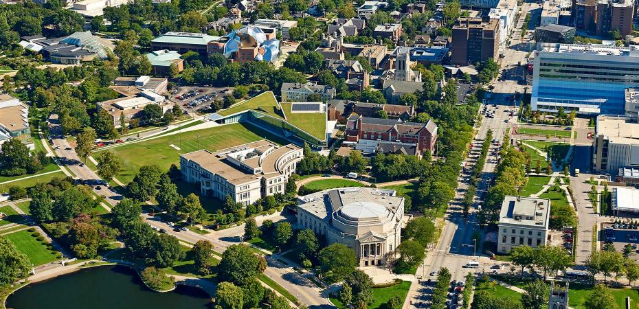 Case Western Reserve University campus wide shot