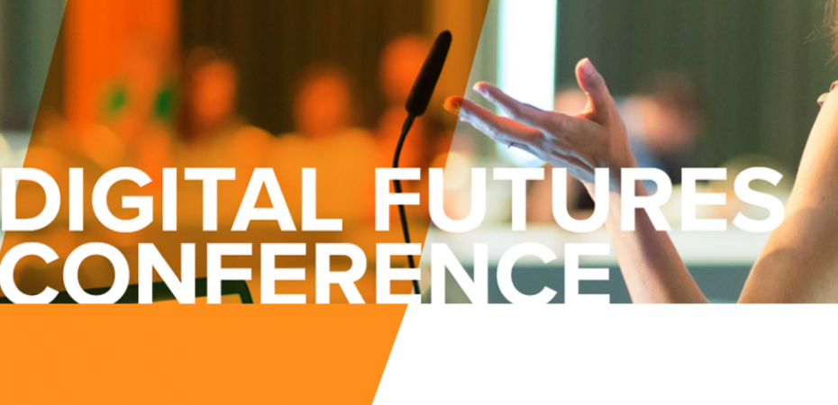 Digital Futures Conference: Woman Speaking to a Crowd