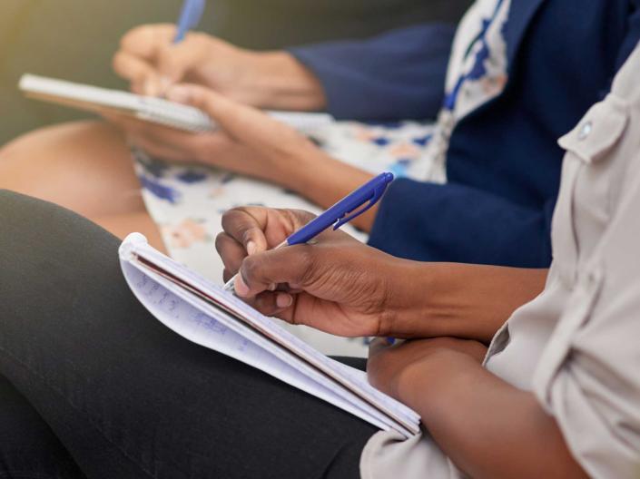 People writing