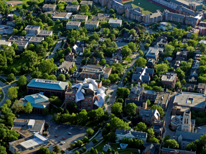 Arial view of campus